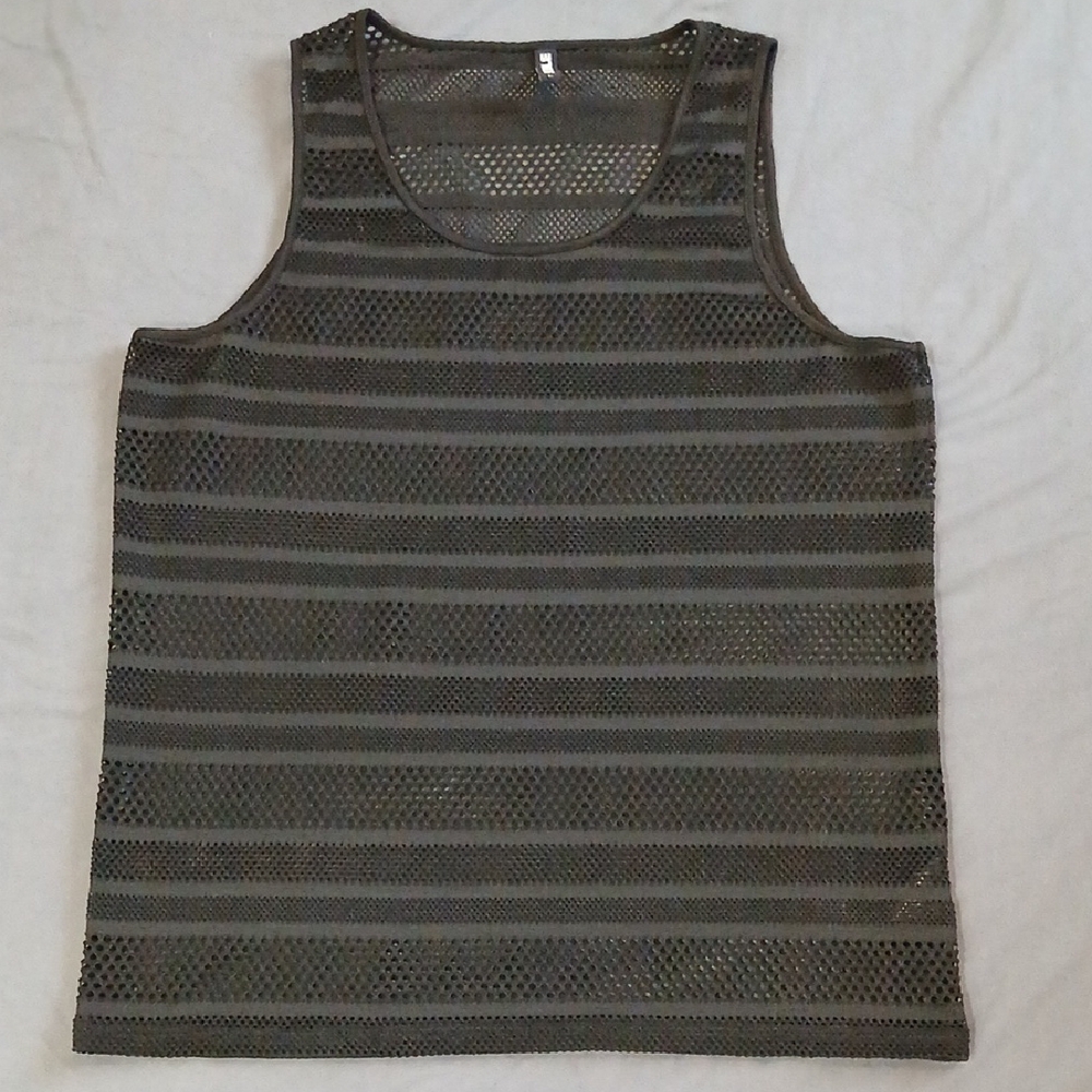 Men's Black Mesh Tank Top